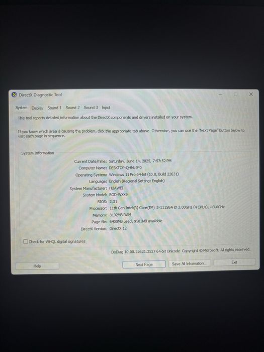Laptop HUAWEI Matebook D15