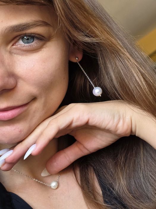 Сребърни обеци от перли