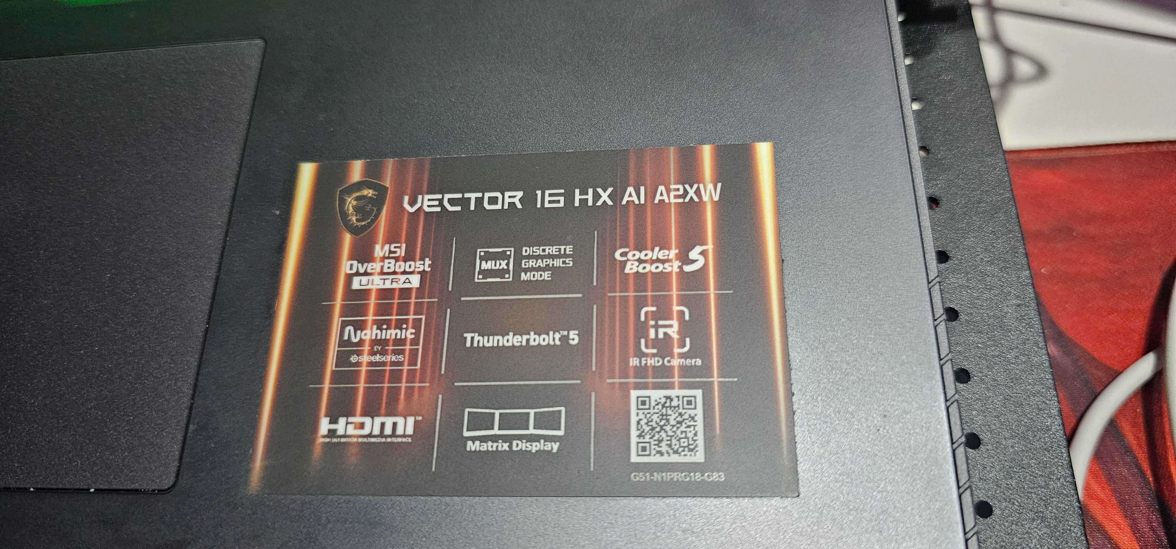 Геймърски лаптоп MSI Vector 16 HX AI A2XWHG – RTX 5070 Ti
