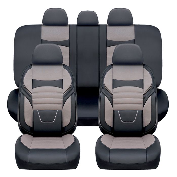 Универсална тапицерия 11 части – черно със сиво