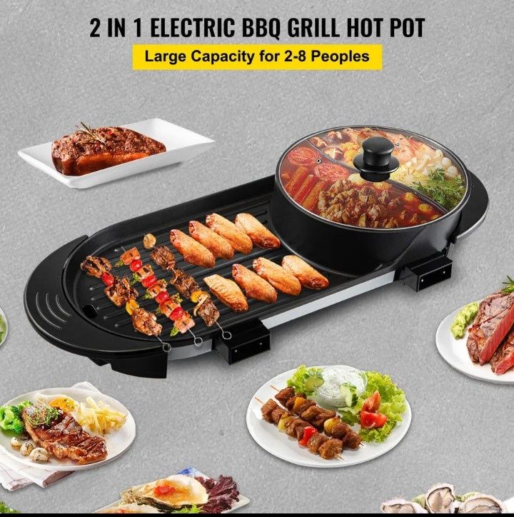 Grill gratar electric 2200 watti barbecue nou sigilat