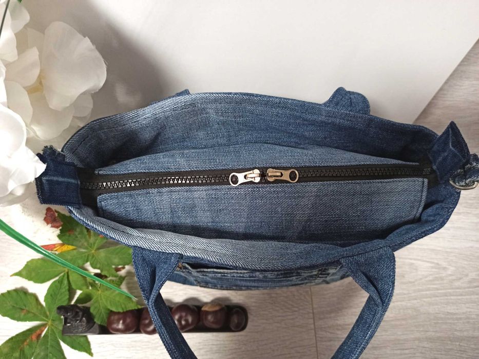 Ръчно изработена дънкова дамска чанта