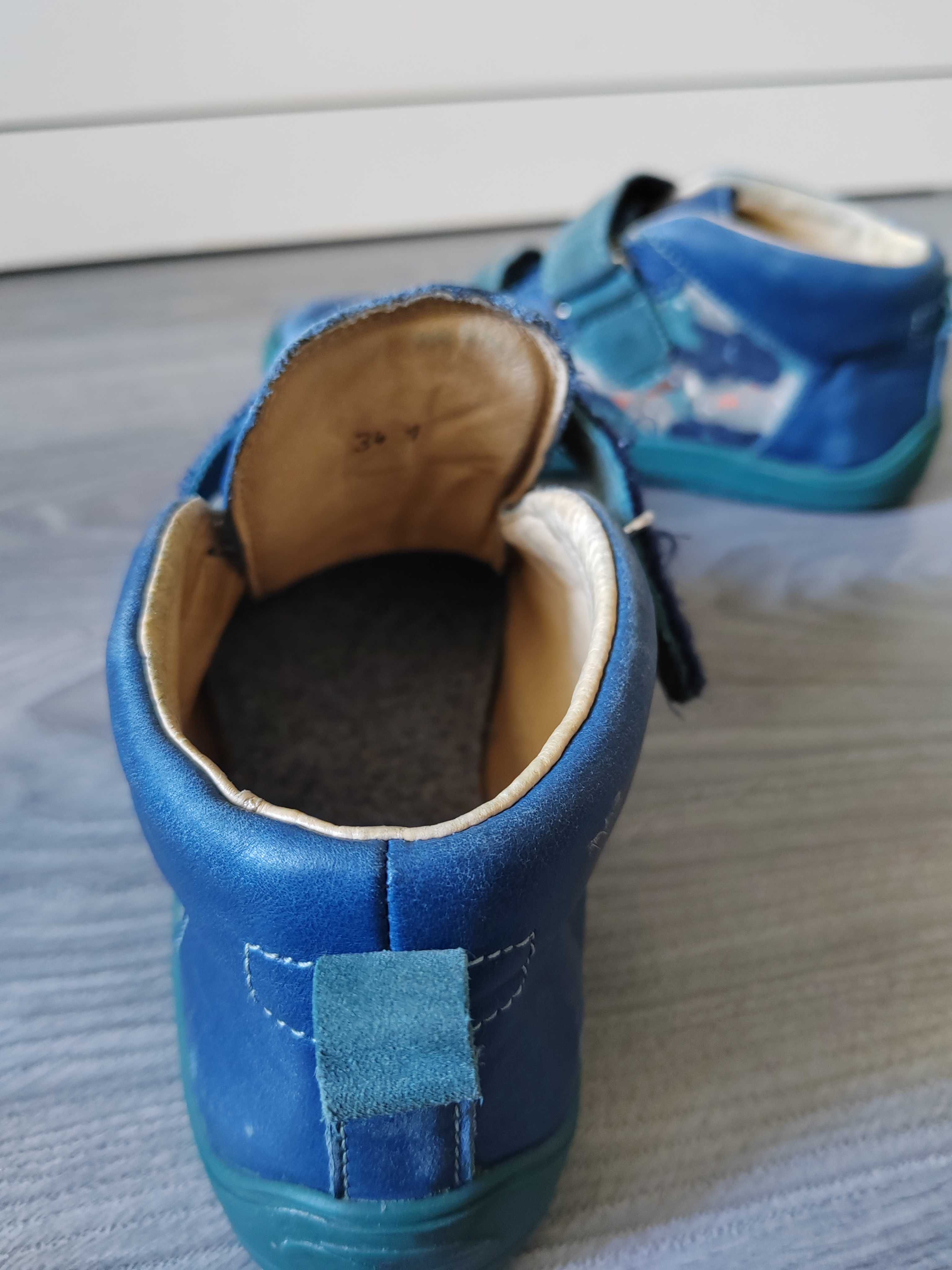 Pantofi/ghete barefoot din piele Tikki , pentru copii, marimea 34