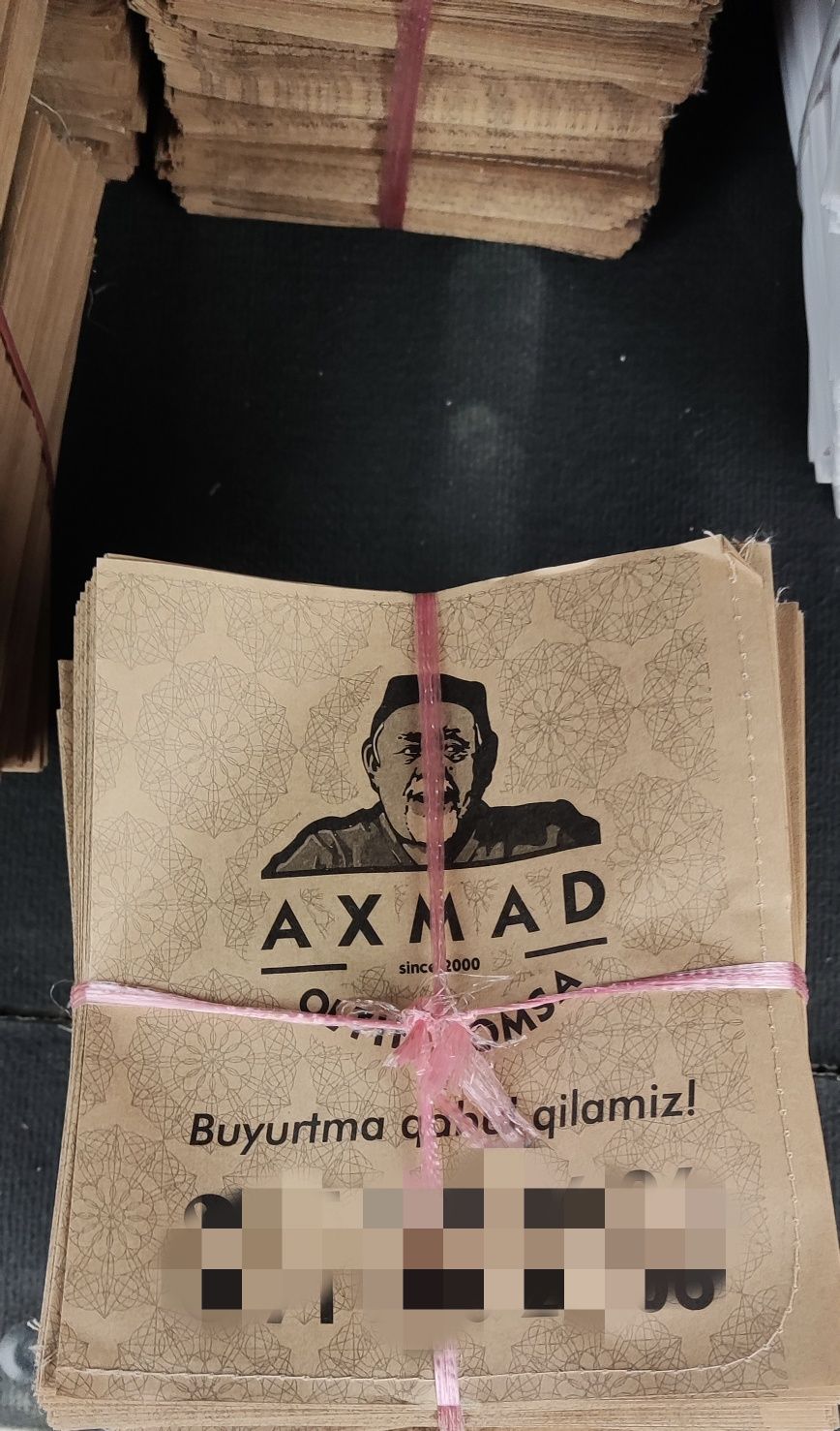 SOMSA uchun sifatli qog'oz paket. Качественные бумажные пакеты