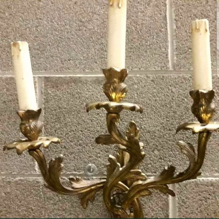 Două perechi de candelabre - aplice din bronz dorè