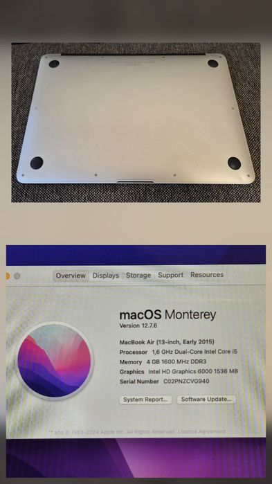 vand laptop Apple MacBook Air 13 2015..i5..Ssd 256 Gb.