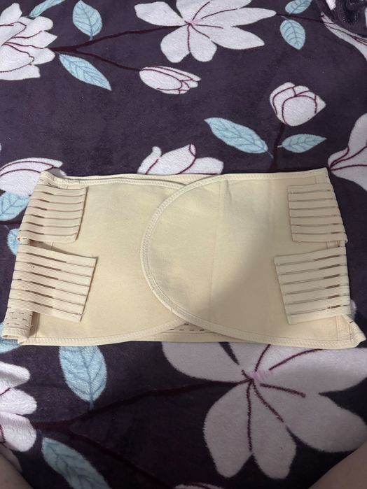 Centura de suport pentru sarcina si postpartum respirabila, bej, L