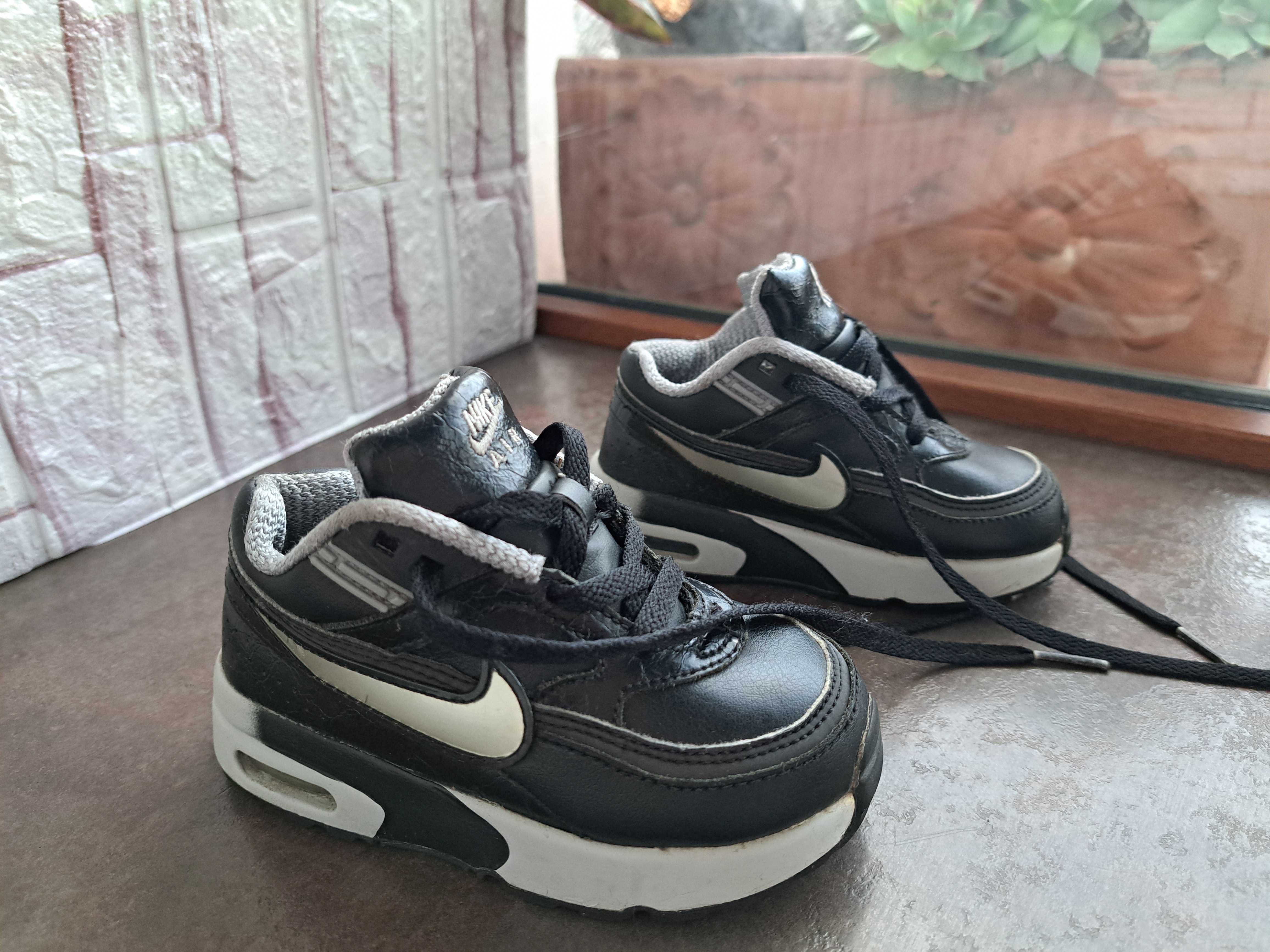 №23,5Nike Air Max-черни маратонки,кожени кецове,спортни обувки,найк