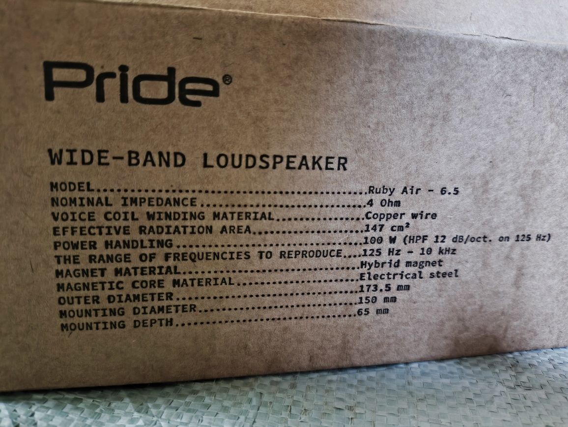 Динамики Pride Ruby Air 100w. Новый