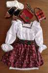 Costum popular pentru femei de Maramures complet, bordo