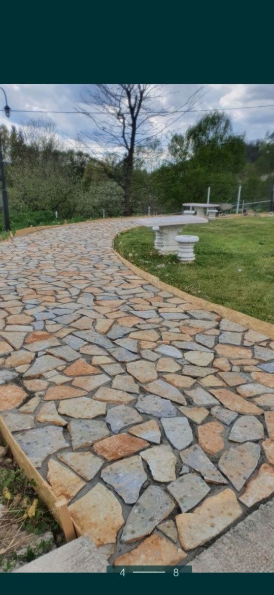 Vindem și montam piatra naturală pt pavaje placari zidari gabioane etc