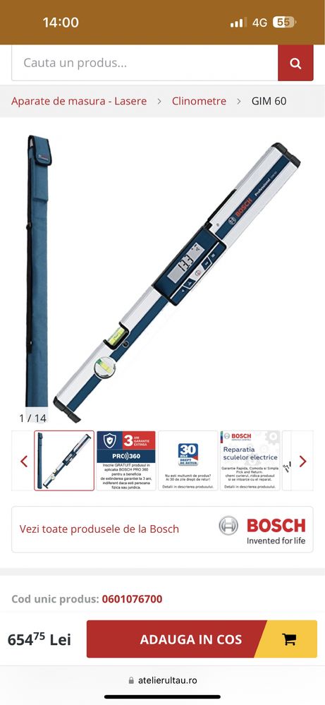 Nivela boloboc Bosch GIM 60