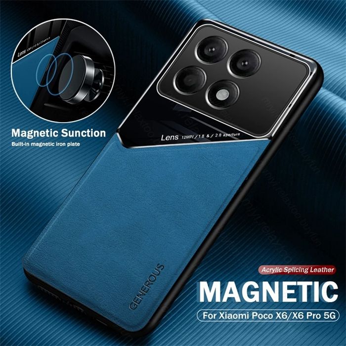 Xiaomi Poco X6 Pro 5G / X6 / M6 Pro / GENEROUS Кожен кейс с магнит