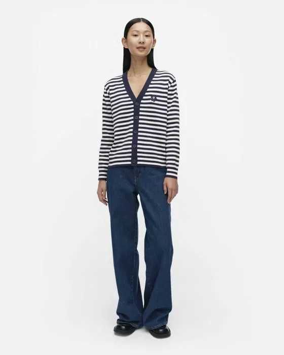 Marimekko, Cardigan din bumbac Adde Patja, Unisex, Bleumarin, L