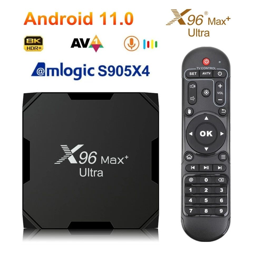 Smart iptv Box Android X96Max Plus Ultra 4GB RAM 32GB rom configurat
