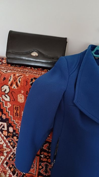 Jacheta din stofa și plic negru din piele