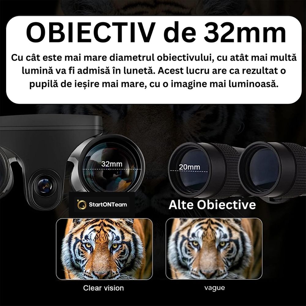 Binoclu Profesional Digital de Vanatoare cu Inregistrare, Zoom 12X