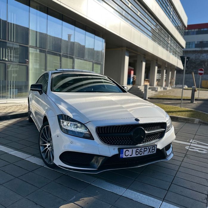 Mercedes-Benz CLS 350CDI 4matic, pachet AMG alb perlat Avery Dennison