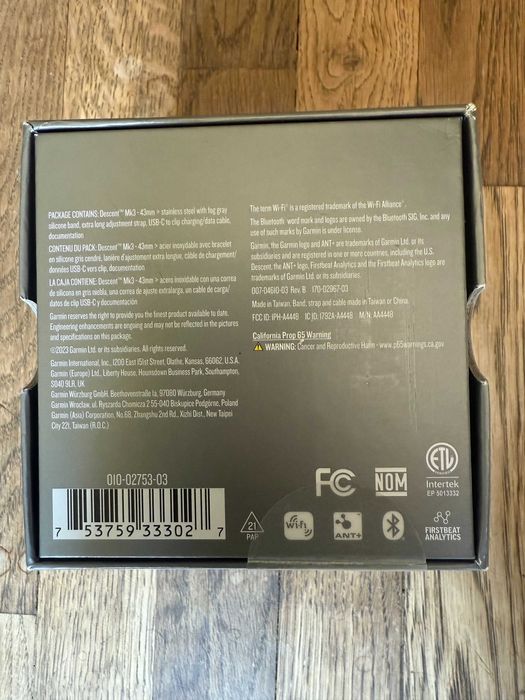 Водолазен smart часовник Garmin Descent MK3 43 mm – нов, запечатан