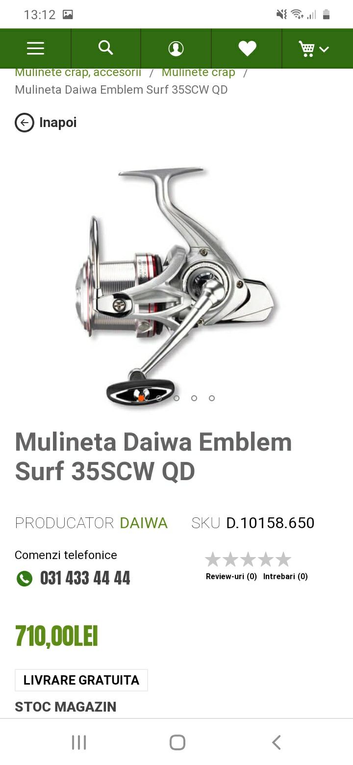 Mulinete daiwa emblem surf 35 scw qd. Noi