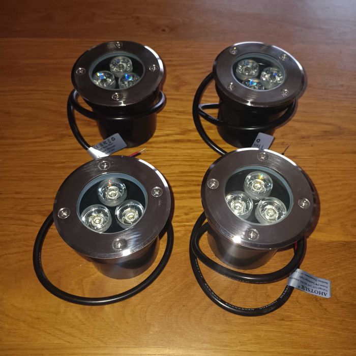 НОВИ! Комплект 4 бр. външни вградени LED лампи 3W, IP67, 300 lm