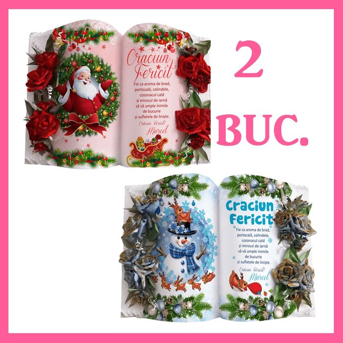 2 buc. Cadou Crăciun Educatoare învățătoare mama nași tablou cu poza