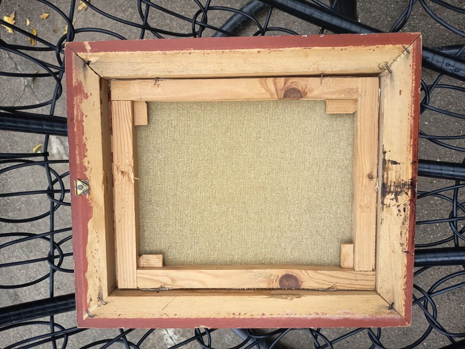 Tablou Deosebit Pictat Și Semnat Pe Pânză Peisaj De Iarna