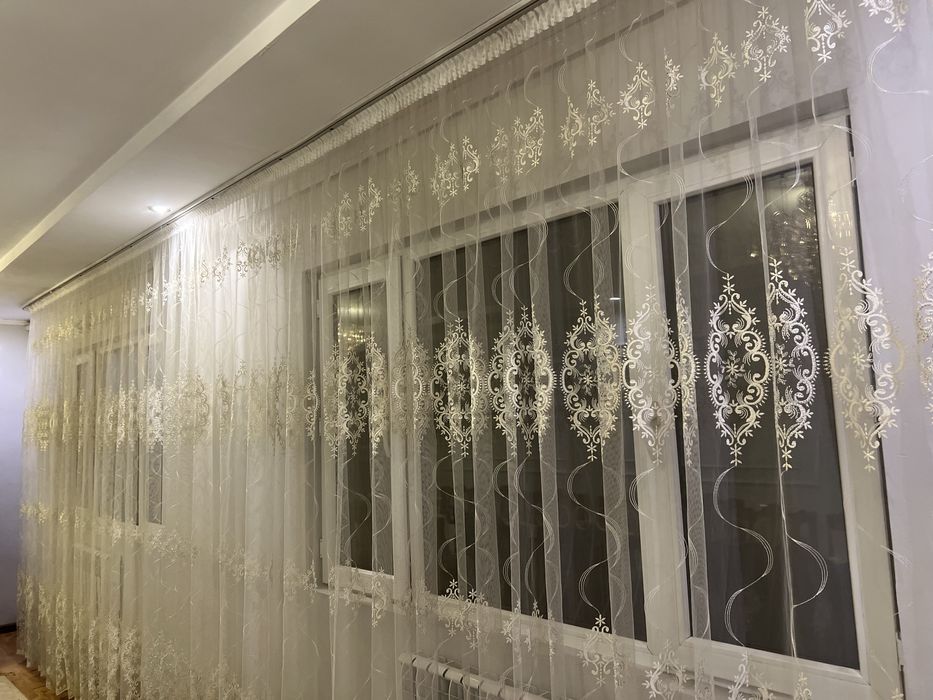 13 метр тюль для зала или холла со стразами