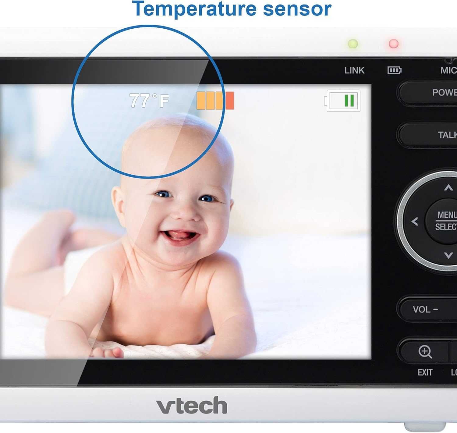 Monitor bebelusi VTech VM350, audio bi, cântece de leagăn, temperatura