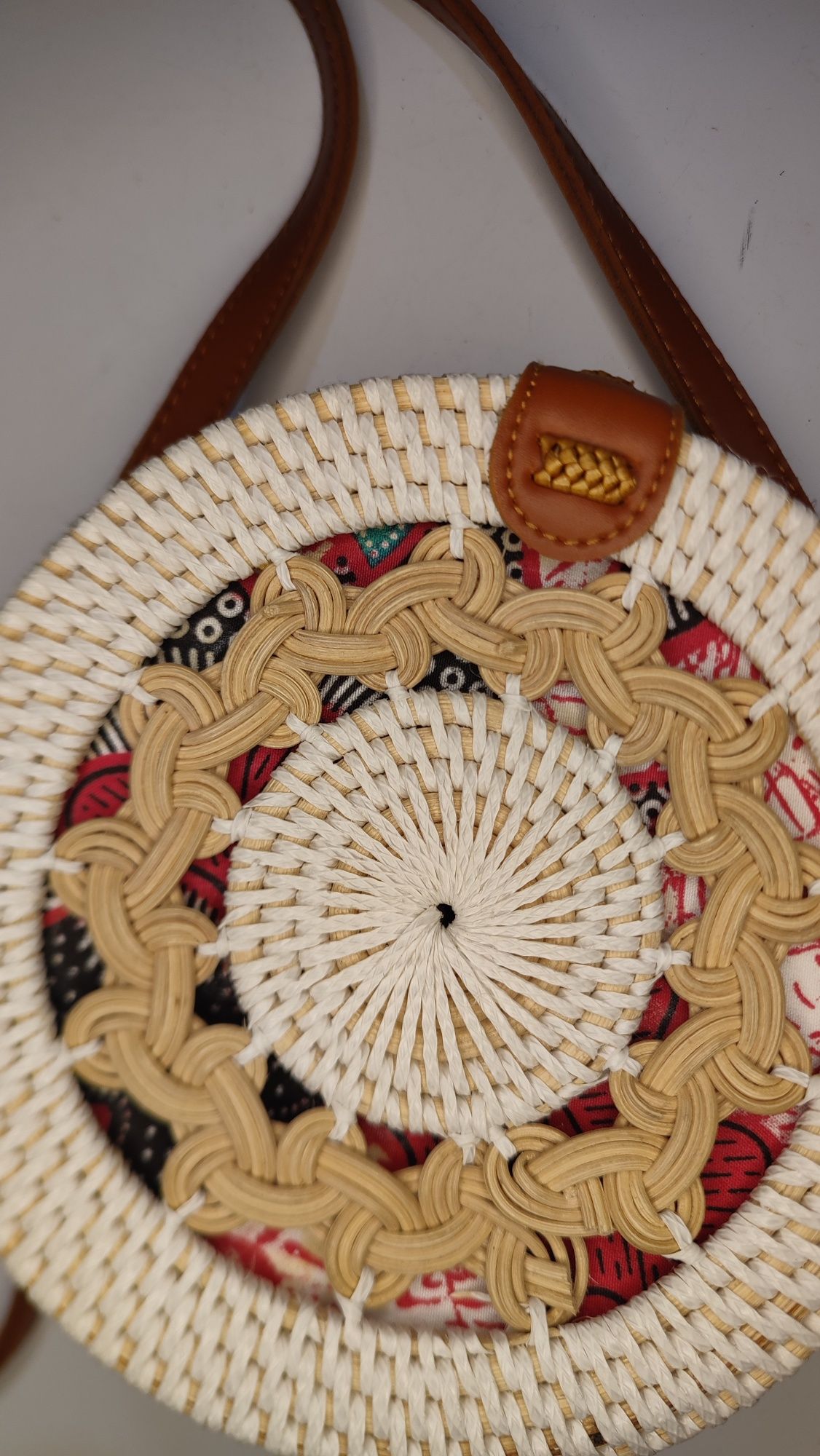 Geantă handmade Gave Lux alb fildeș