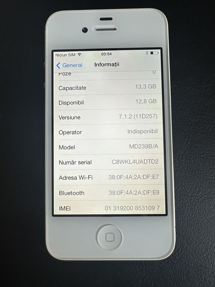 iPhone 4s 16GB ALB NOU la cutie original, nefolosit colectionari