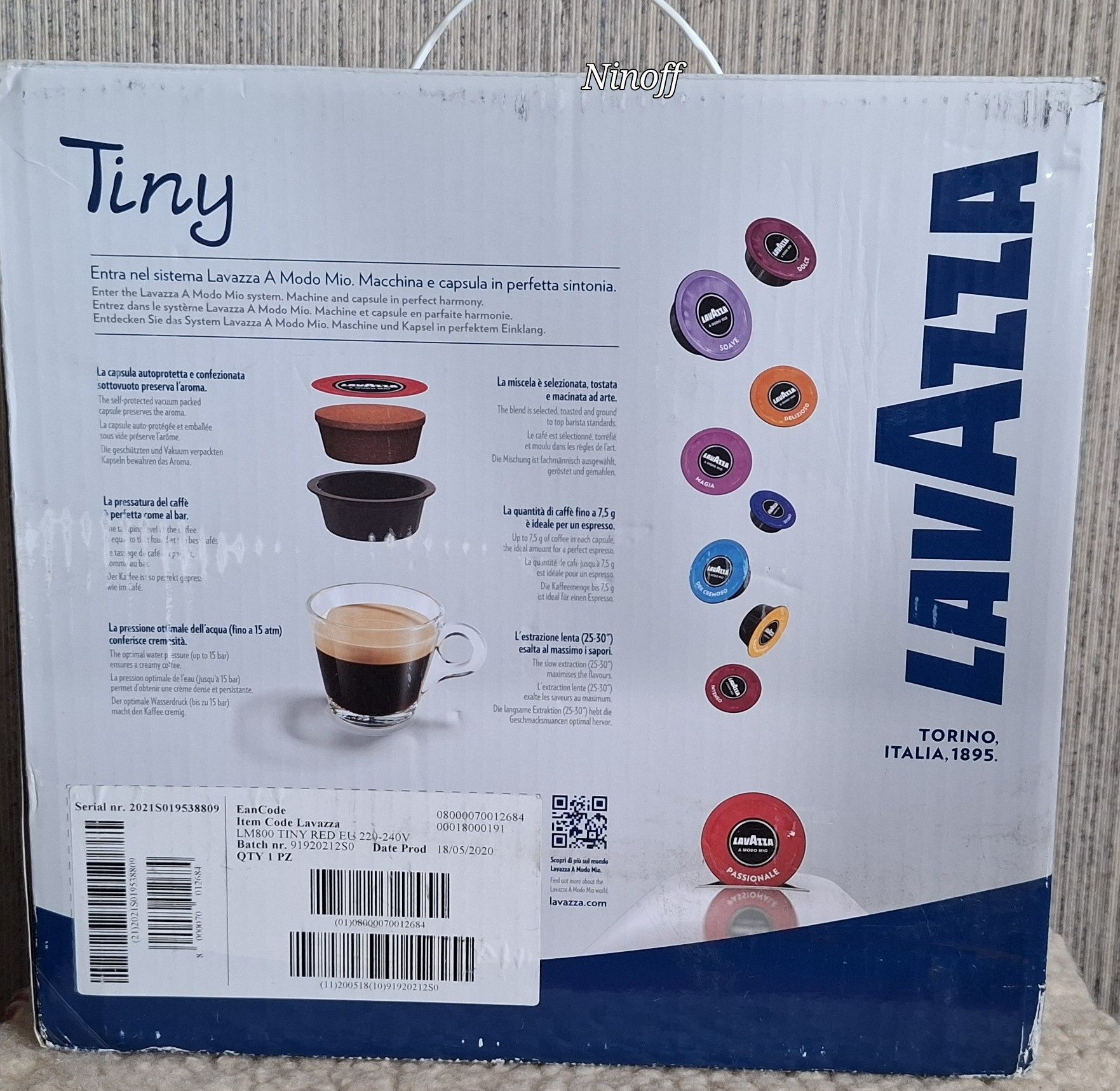 Еспресо кафемашина Lavazza Tiny с капсули  A Modo Mio
