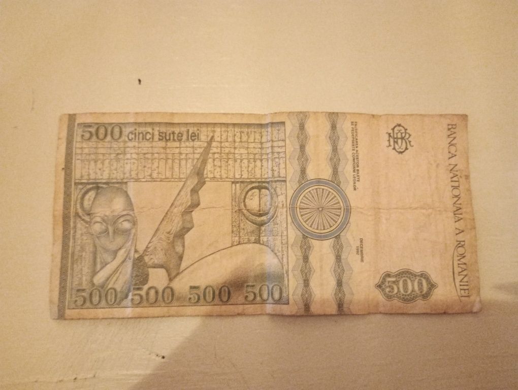 Bancnotă veche 500 lei din anul 1992