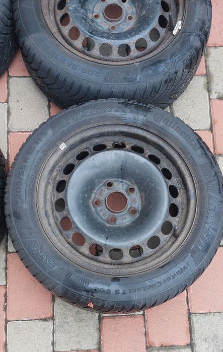 Anvelope iarna Continental + jante din otel 205/55 R16 91 H