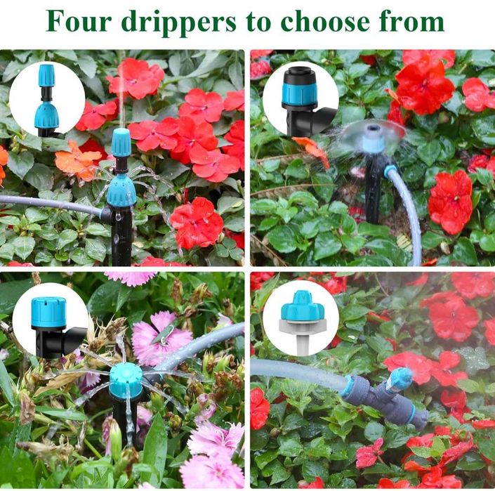 Комплект за градинско капково напояване двупортов таймер програми