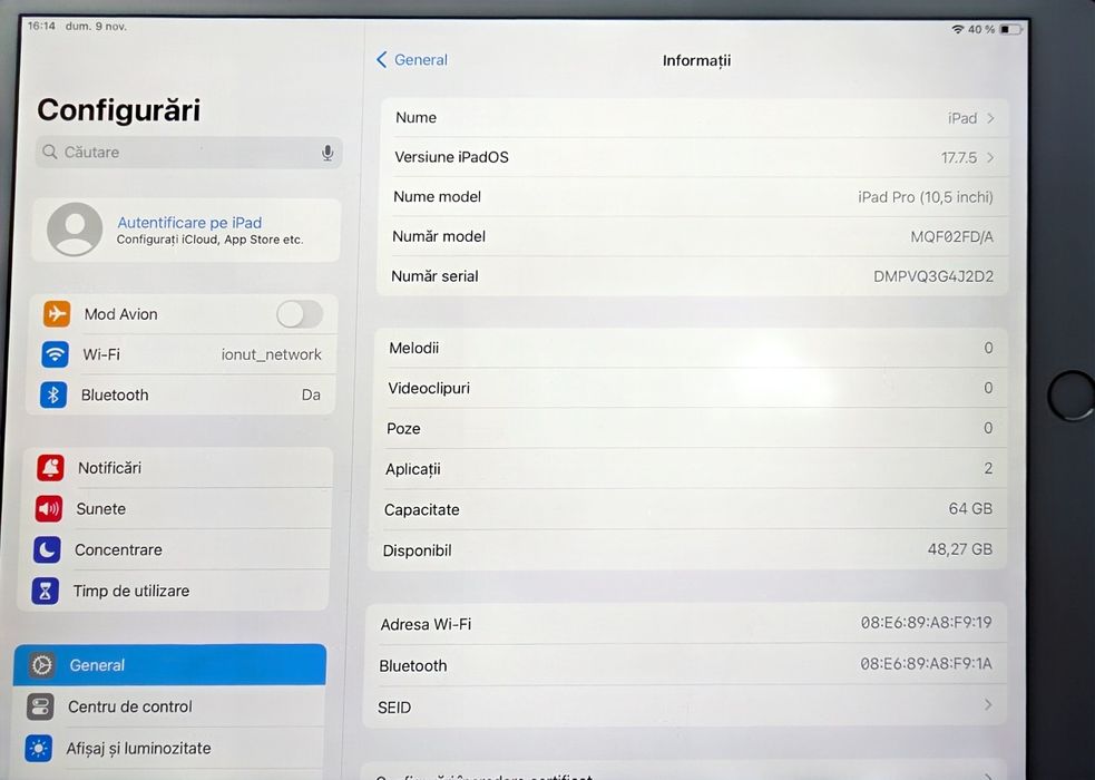 Ipad pro 10.5 inchi 64 gb retina display s-pen apple