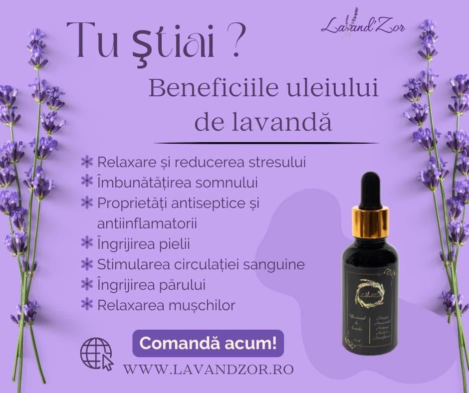 Ulei esential de lavanda 100% natural