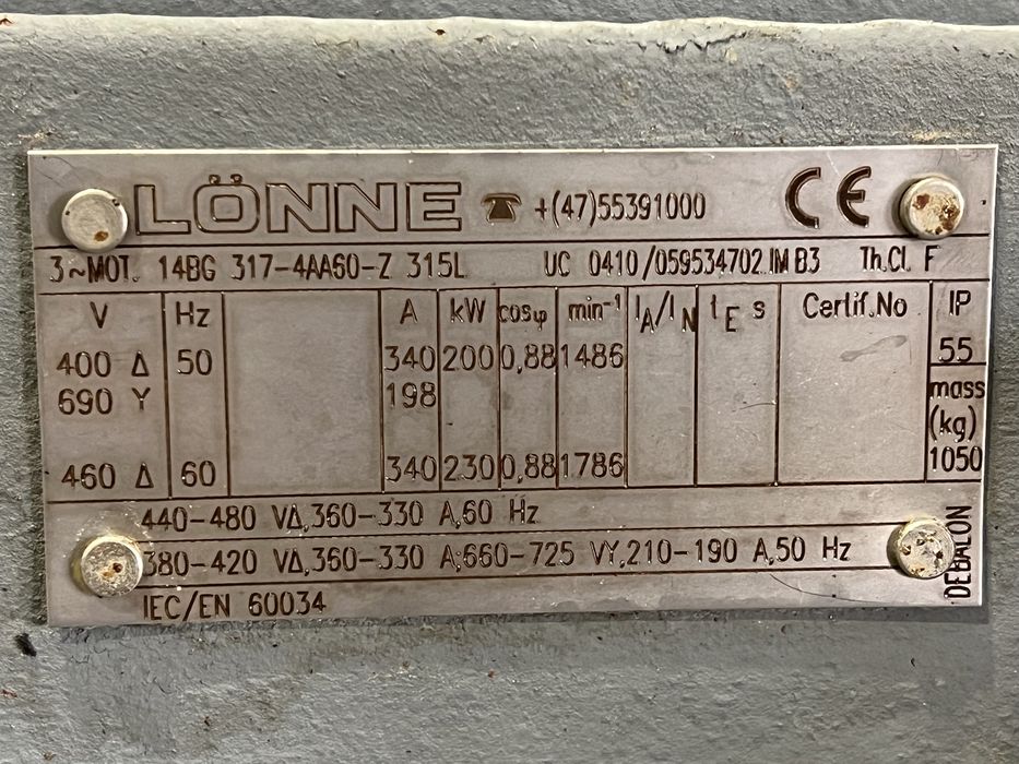 Ел.двигател 200 кВ 1450 об LONNE/електродвигател