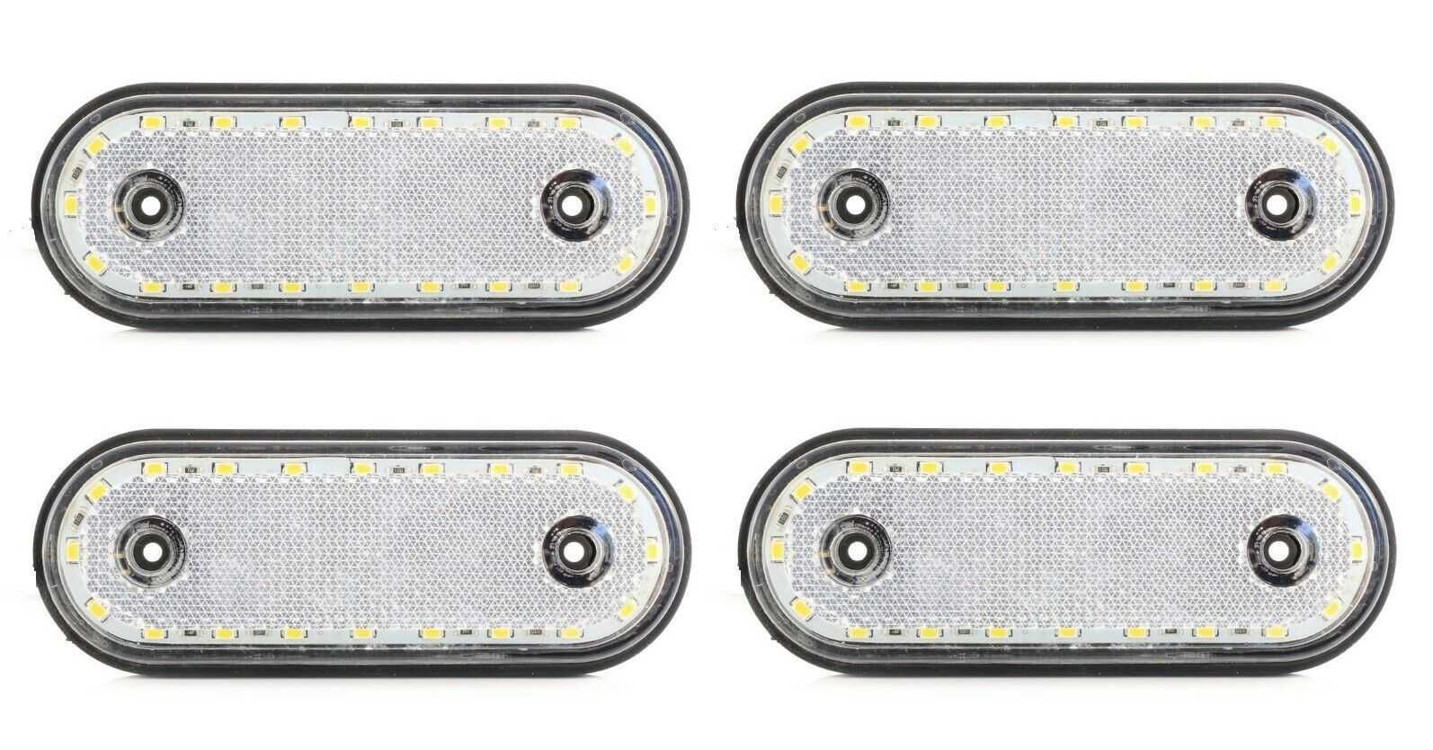 Диодни  ЛЕД LED габарити овал с 20 SMD  24V , БЕЛИ