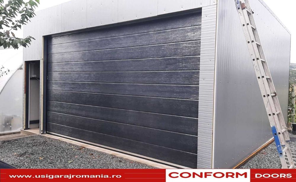 Usa garaj sectionala 3800x2500 gri antracit, cu automatizare