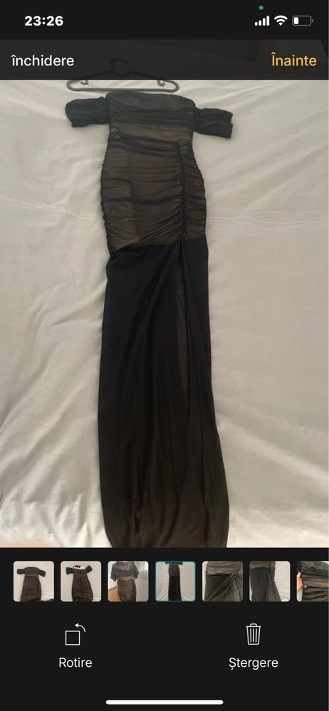 Rochie mulata pe corp cu material usor mulat pana jos