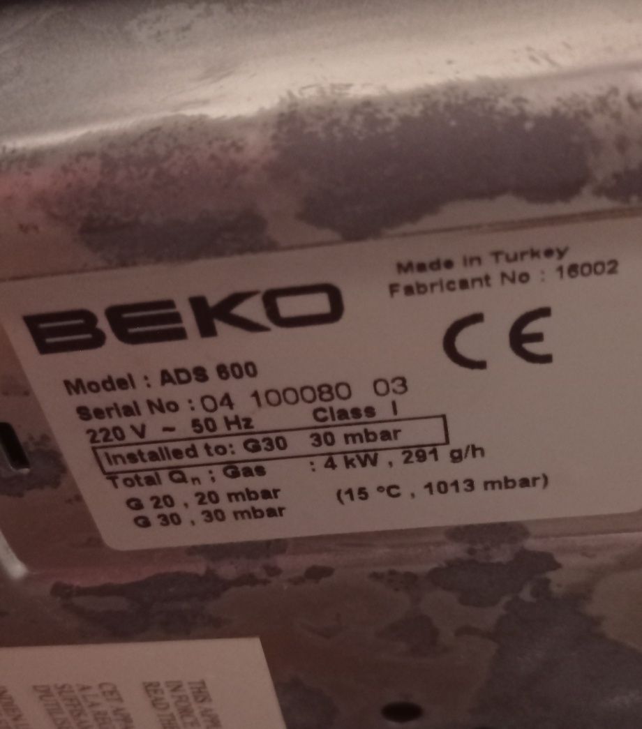 Газов котлон, плот за вграждане  Beko