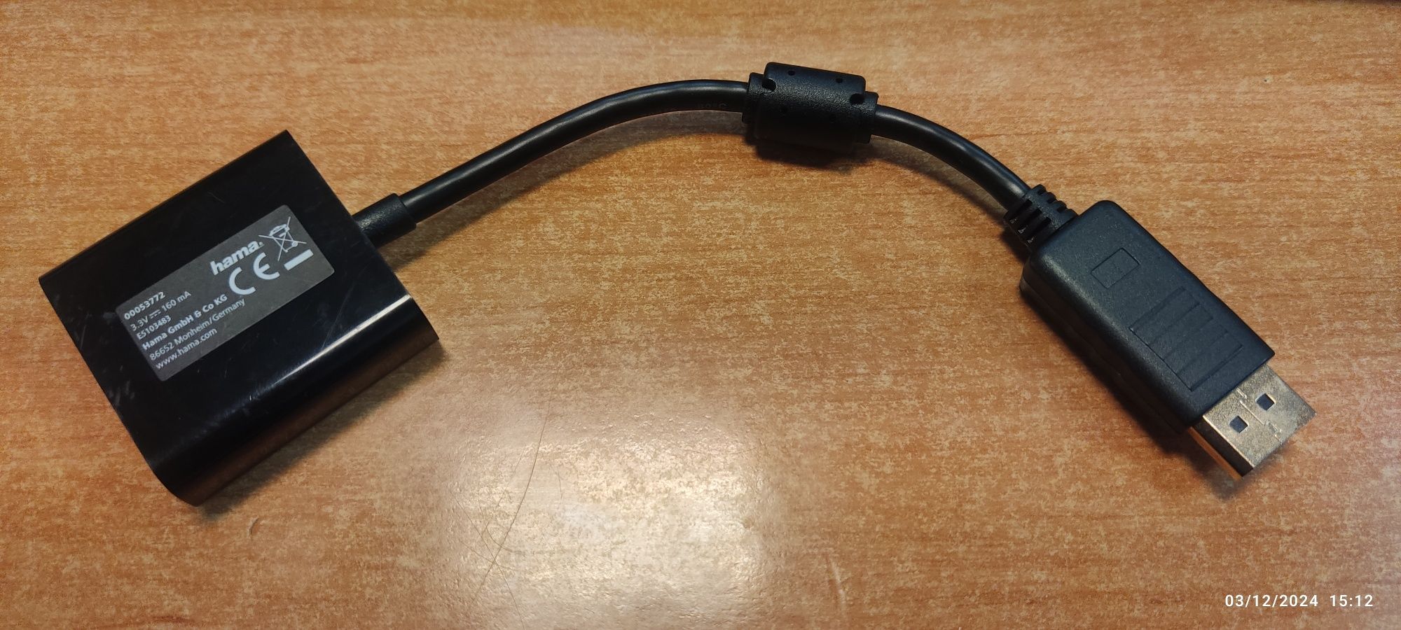 Adaptor Hama DisplayPort la VGA 00053772