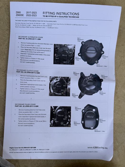 Set complet protectii motocicleta kawasaki z900 2017-2024