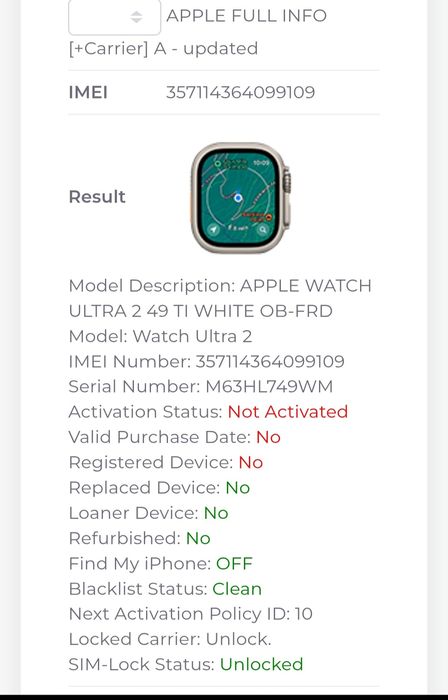 Apple Watch Ultra 2 nou garanție 12 luni