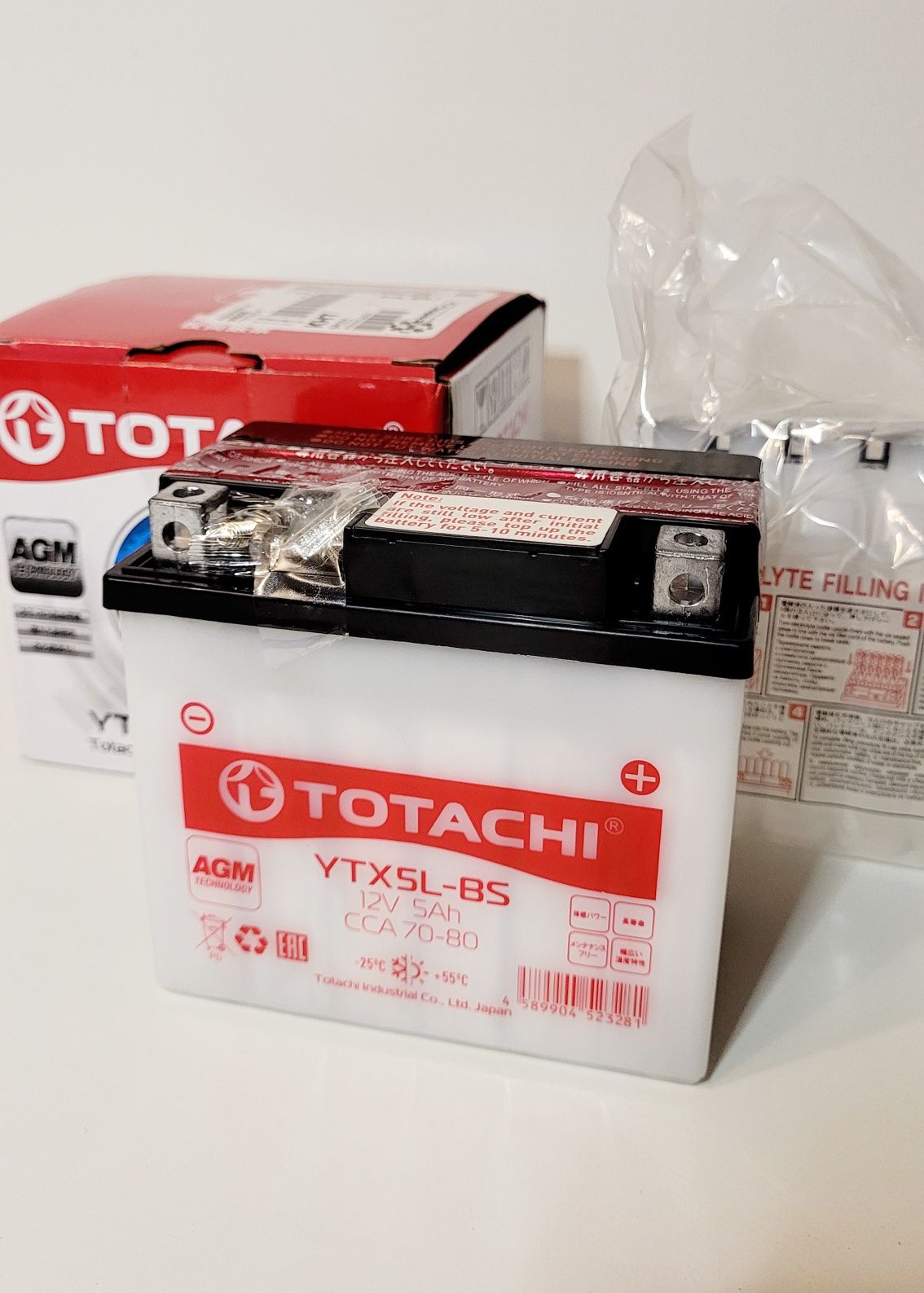 Аккумулятор Totachi 5Ah для мопеда, скутера, мотоцикла, квадроцикла.