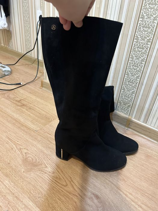 Сапоги замшевые, женские.