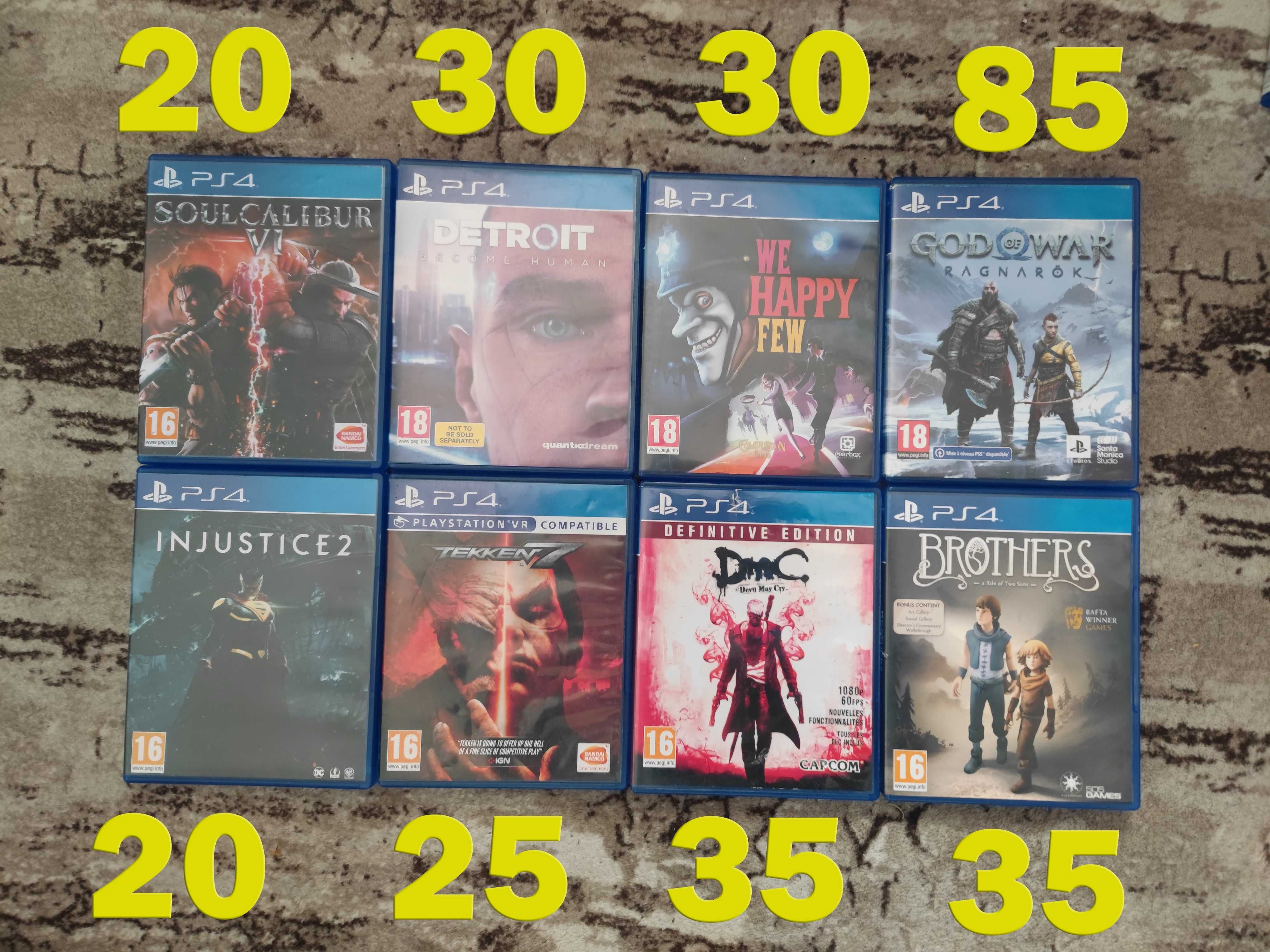 FIFA 15, 16 18 20 21 NBA17 Detroit Injustice Soul Calibur Tekken ps4