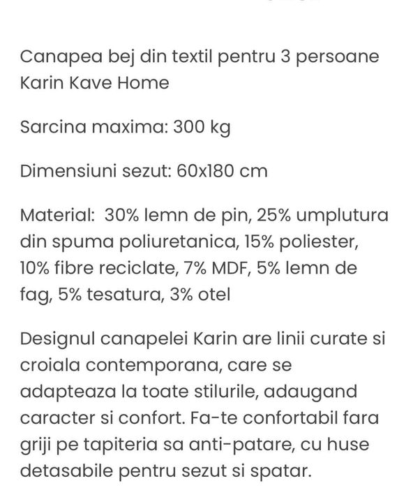 Canapea Kave Home