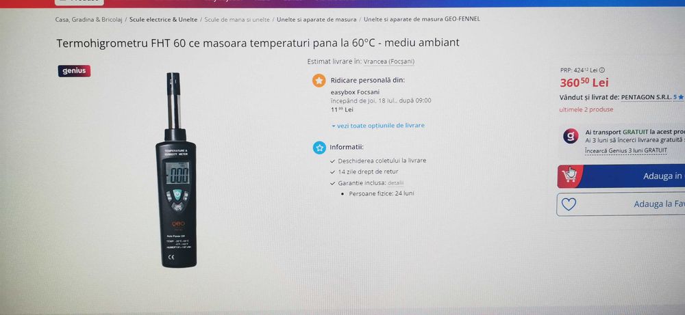 Termohigrometru Geo-Fennel FHT 60